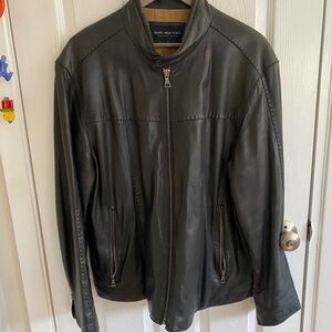 Marc New York Men's Brownish/Black Leather Jacket